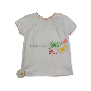 Dievčenské tričko bielý motýľ veľ. 92, 98