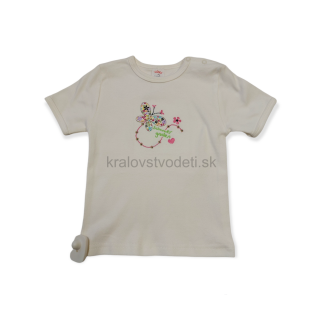 Dievčenské tričko krémový motýľ veľ. 92