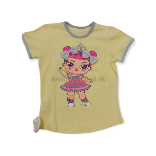 Dievčenské tričko žlté LOL veľ. 98, 122