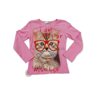 Dievčenské tričko ružová mačka veľ. 98