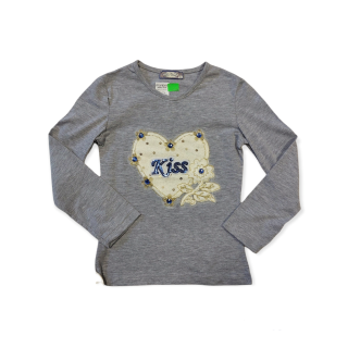 Dievčenské tričko sivé veľ. 104, 110