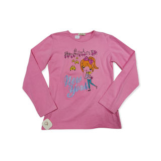 Dievčenské tričko ružové dievčatko veľ. 134, 140