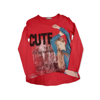 Dievčenské tričko malinovo červené veľ. 116, 128, 140, 152