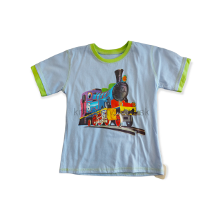 Chlapčenské tričko modré vláčik veľ. 110